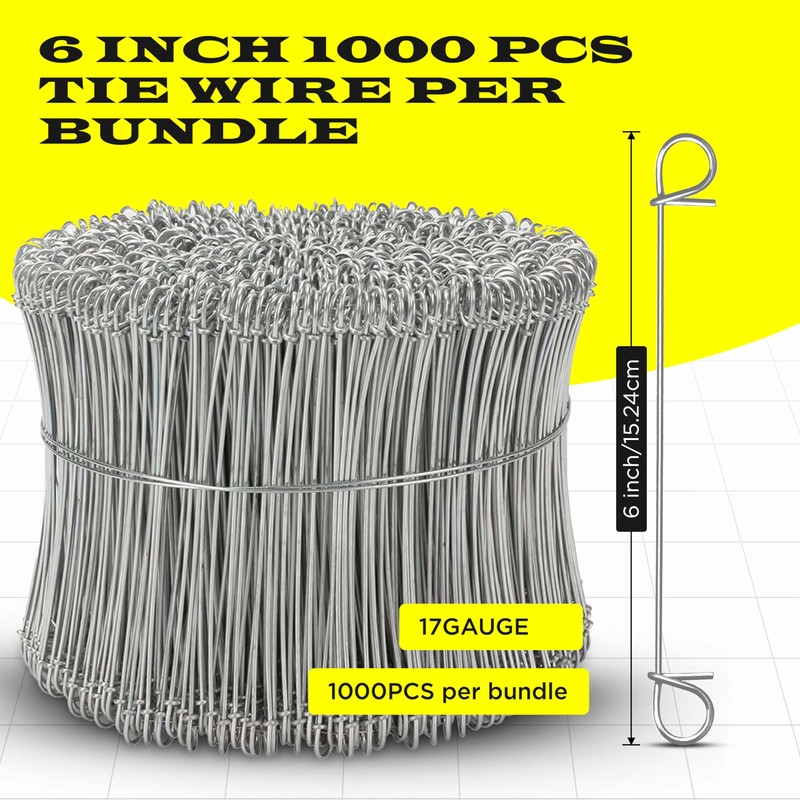 6 Inch - 17 Gauge 1000 pcs GALVANIZED Steel Double