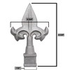 Address America Fence Finials Unpainted Aluminum Spear Fleur De Lis