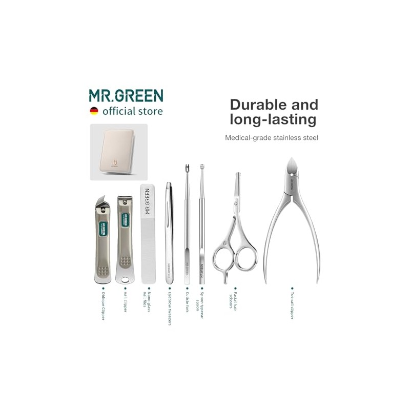 MR.GREEN Set De Manicura Con Estampado De Moda, Cortaúñas Profesional,