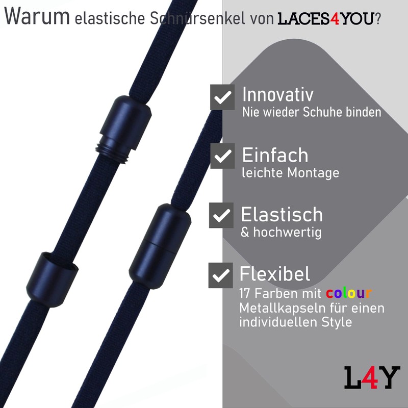 Run out sports Elastic Laces With Metal Fastener, No Bow,