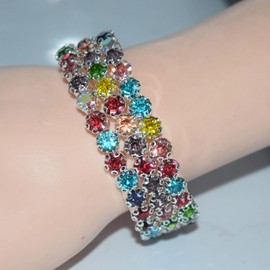 Crystal Cuff Bracelet Rhinestone Cuff Bracelets for Women Gold Sparkling Rhinestones Bangle Bracelet Jewelry Gifts for Women Girls