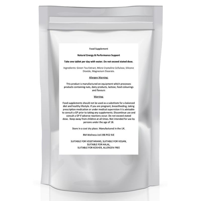 Energy & Performance Support - Exercise Recovery Tablets with Green
