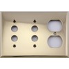 Unlacquered Polished Brass 3 Gang Combination Switch Plate - 2