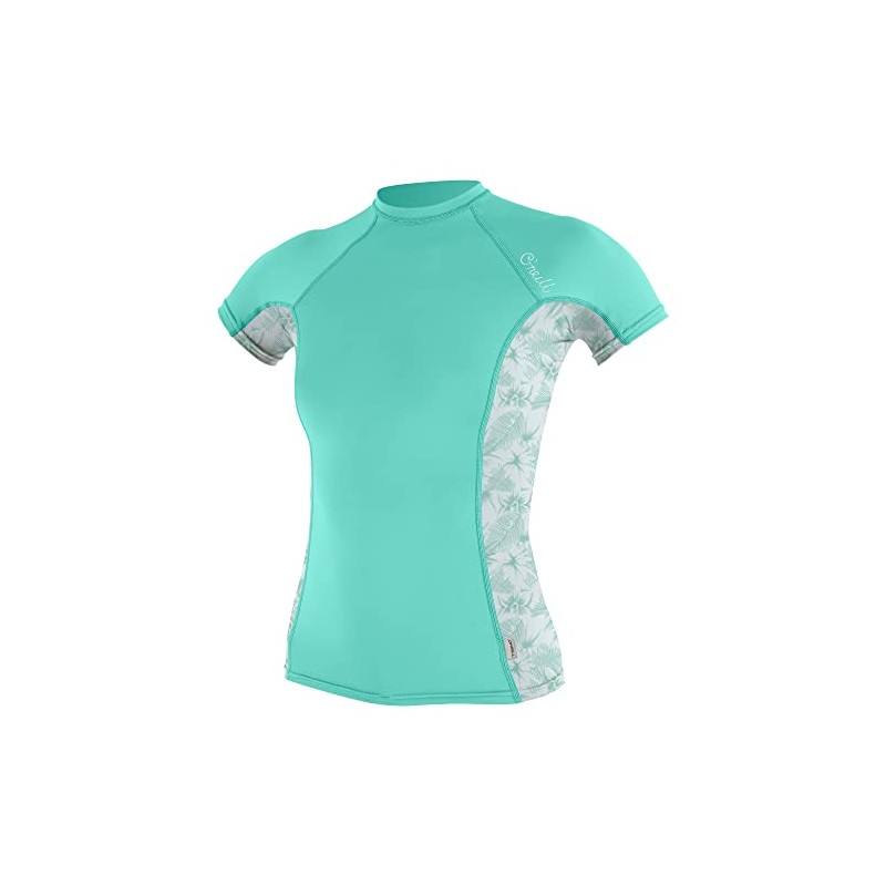 O'NEILL Wetsuits Women's Standard Side Print Short Sleeve Rash Guard,