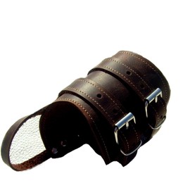 Leather Bracelet with Thumb Loop Right for Circumference 15-19 cm Dark Brown Leather Wrist Support Leather Bandage