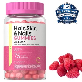 Cabello Piel y Unas con Biotina 5000mcg Vitamina C, E Sabor Frambuesa 75 Gomitas