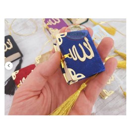 Mini Quran [2 Pack] Islamic Wedding Favors Quran car Hanger Islamic Favors Islamic Wall Art Islamic Decor Ayatul Kursi Ramadan Decor Ramadan Favor-Eid Favors Islamic Gifts 123 (2, Blue)