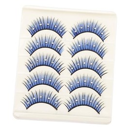 Baluue 5pares Pestañas Postizas Coloridas Con Rhinestones Brillantes Para Festival y Cosplay Extensiones Largas y Voluminosas Para Maquillaje De Ojos Uso Profesional y Personal
