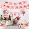 Rose Gold Birthday Decoration, 17 pcs Birthday Party Supplies Including