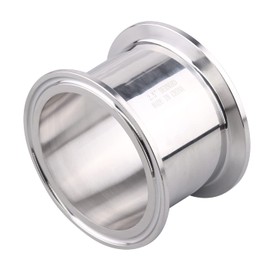 DERNORD Sanitary Spool Tube with Clamp Ends,Stainless Steel 304 Seamless Round Tubing with 2.5 inch Tri Clamp 77.5MM Ferrule Flange (Tube Length: 2 Inch / 51MM)