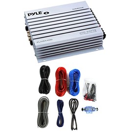 Pyle 4 Channel Waterproof Marine Boat Audio Amplifier System with BOSS Audio 8 Gauge Complete Amplifier Installation Wiring Kit