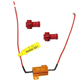 1 Resistor Resistors 25 Watt 10 Ohm / 50 Watt 6 Ohm for H1 H3 H7 H8 H11 HB4 LED Resistors Cable Mini Indicator Kellermann Resistance (25 Watt - 10 Ohm)