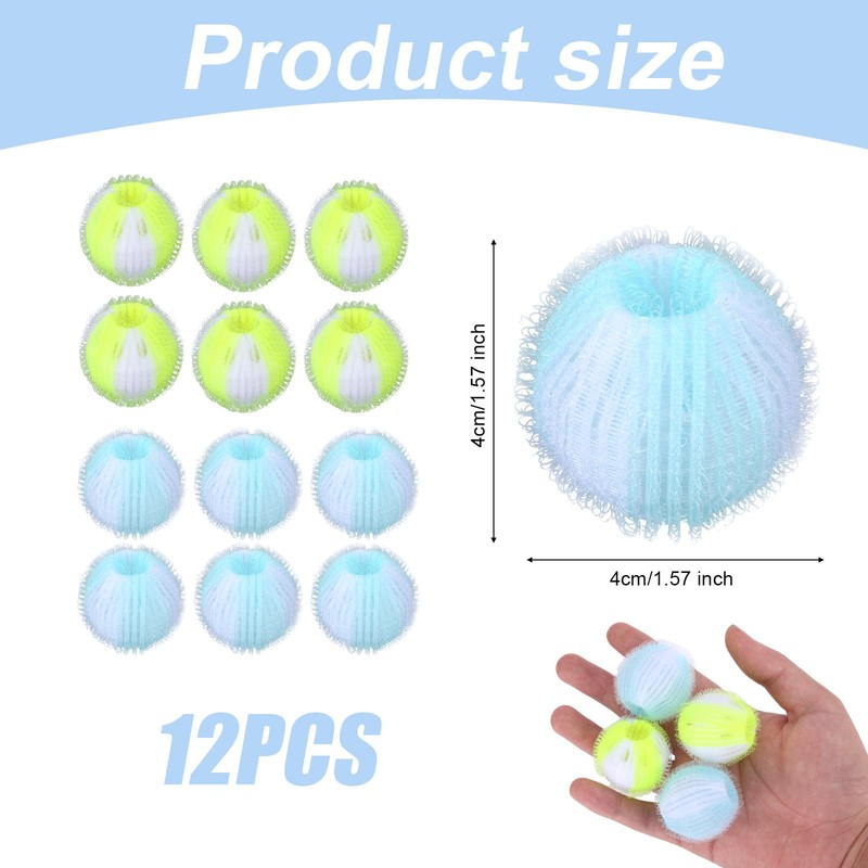 12pcs Pet Hair Remover for Laundry, Reusable Lint Remover Balls
