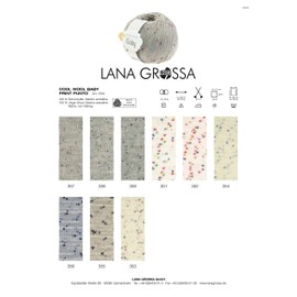 LANA GROSSA Cool Wool Baby Print, 100% Virgin Wool Merino, Felt-Free, Hand Knitting Yarn Made from 100% Virgin Wool (Merino), 50 g Wool for Knitting and Crocheting, 220 m Yarn