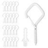 Screw Hooks, 20 Pieces White Screw Hooks, Ceiling Hooks, Wall