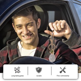 Lurrose Creative Pineapple Keychain Pendant Bag Key Chain Hanging Keychain, White