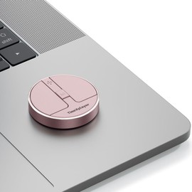 Mini Round Capacitor Mouse with Pressure Sensing Scroll, Super Portable Wireless Mouse, Connectivity Method: Wired, 2.4G, Dual Bluetooth, with Rubber Sleeve for Business Professionals, Pink