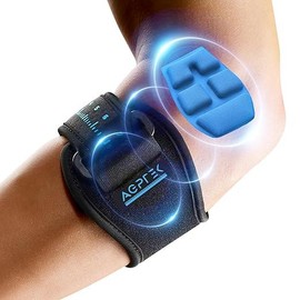 3D Air Cushion Elbow Brace for Tendonitis, Tennis & Golf Elbow Relief, Adjustable Support Strap with Compression Pad for Sports, Work & Injury Recovery - Color: Blue