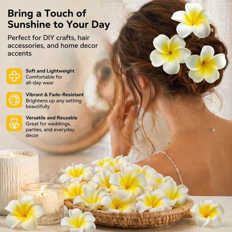 Hair Accessories Set - Plumeria Hair Clip - Leaf Clip