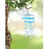 Seaglass Starfish Windchime Hanger, 9" Long Coastal Beach Mobile