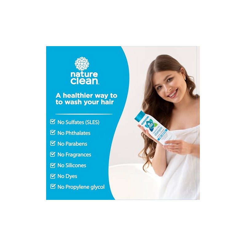 Nature Clean Pure Sensitive Shampoo, Unscented, 10 Fluid Ounce.
