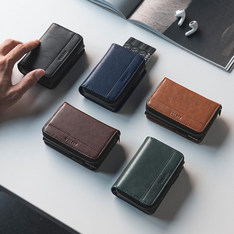 VULKIT Large Capacity Card Holder Wallet for Men, RFID Blocking