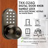 MiLocks TKK-02AQ Digital Door Knob Handle Lock with Electronic Keypad