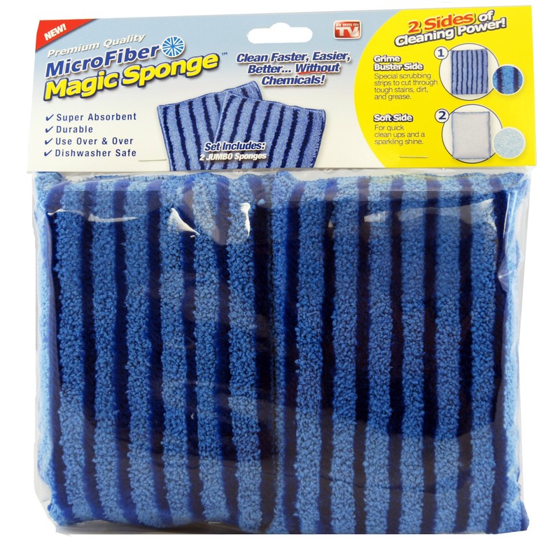 Magic Microfiber Floors Cleaning Scrubbing Sponge JUMBO (2 Pack)