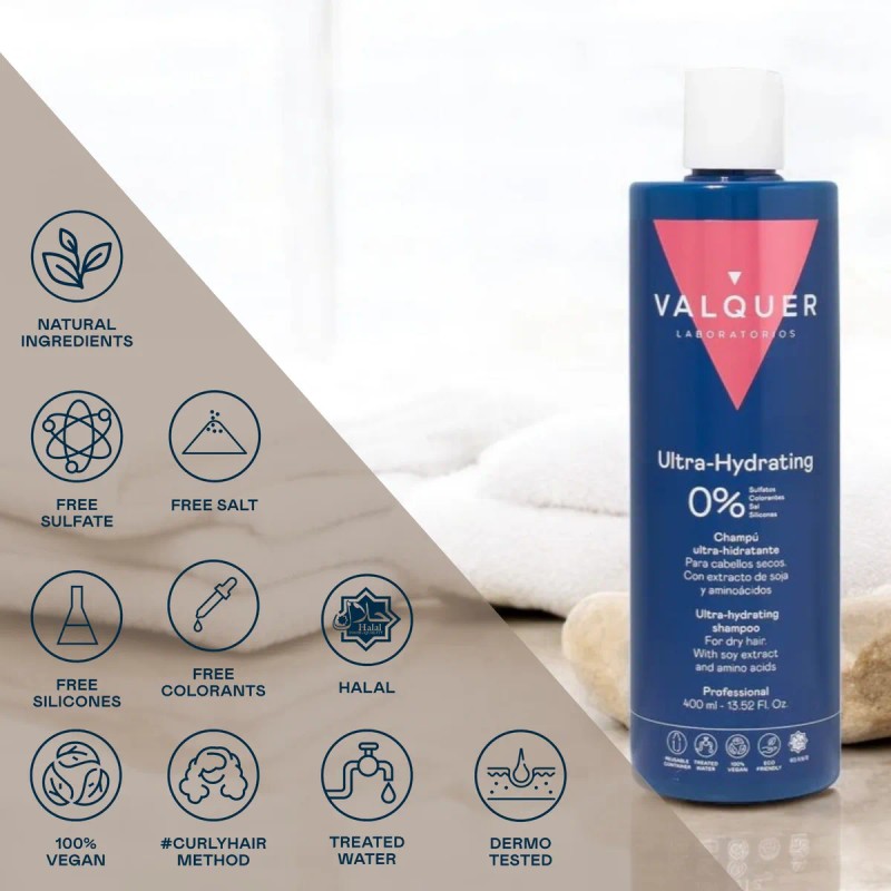 Shampoo Hidratante para Cabello Seco. Sin sales, sulfatos ni parabenos.