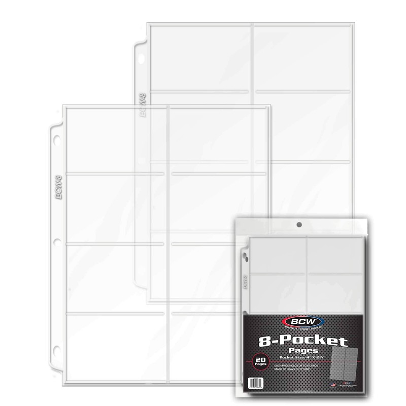 BCW Vinyl 8-Pocket Pages | Holds Eight 2 ⅝" x