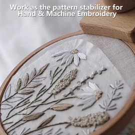 Siumir 20PCS Embroidery Stabilizer, A4 (8.27"x11.69") Sticky Water Soluble Embroidery Paper Print or Draw Stabilizer for Embroidery by Hand & Machine