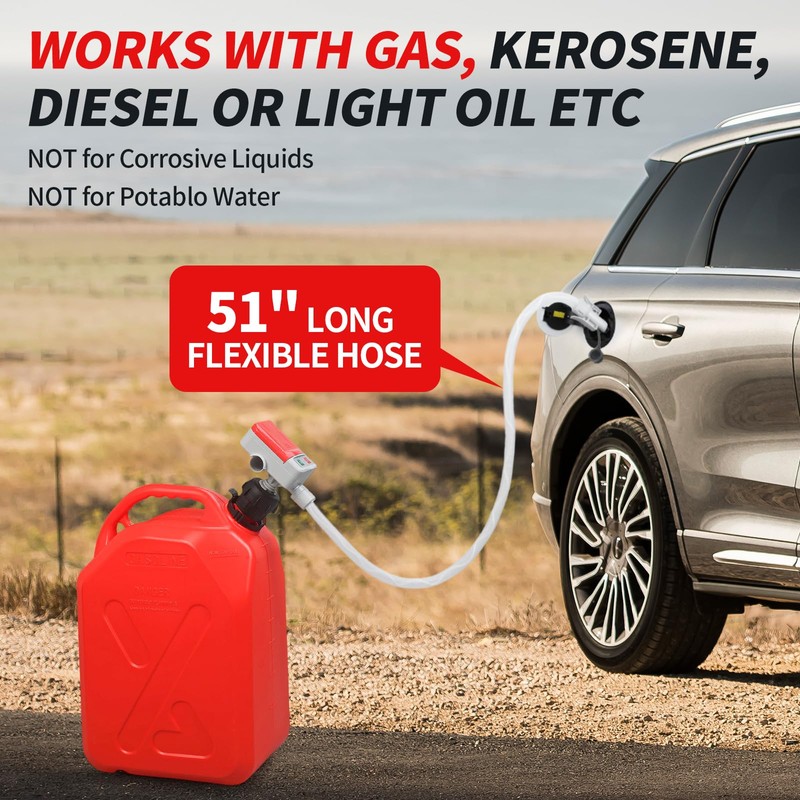Wontolf Cordless Fuel Transfer Pump Battery Powered with Auto-Stop, Electric