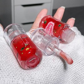 Hydrating Fruit Flavor Lip Oil, 1 Count Comfort Moisturizing Lip Skincare Lip Gloss, Lip Care Product for Women & Girls - Color: Red, Specification: one-size