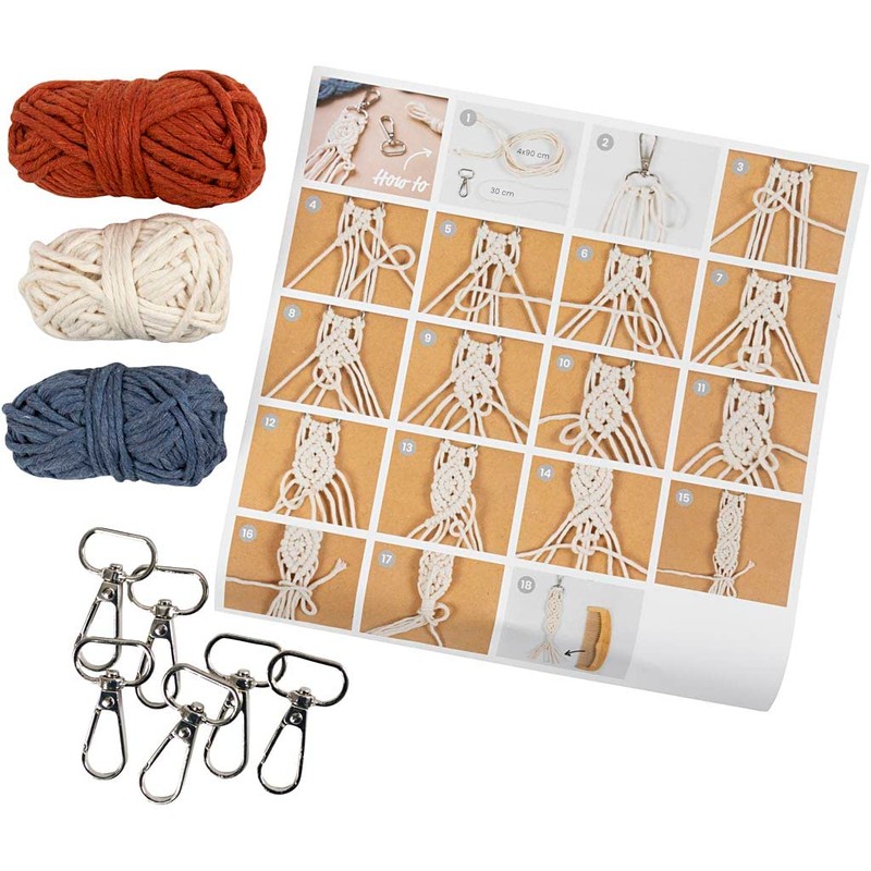 Creativ Mini Craft Kit Macrame Keyring 1 Pack Teal