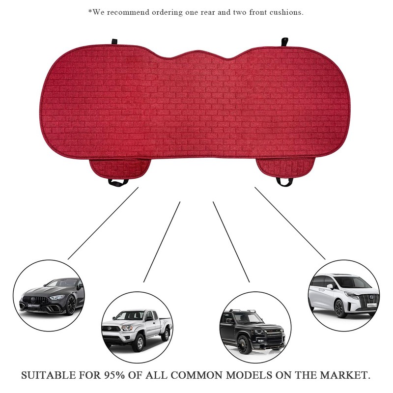 BWBWND Linen Car Seat Cover, Anti-Slip Bottom Bench Protector Rear