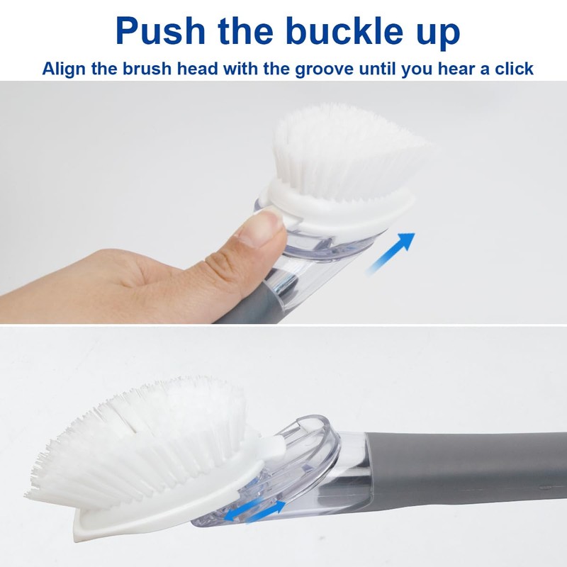 CELOX Dish Brush with Soap Dispenser for Cleaning Pots, Dishes,