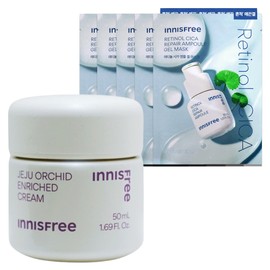 Innisfree Orchid Enriched Cream 50ml+Retinol Cica Trace Ampoule Gel Mask (23mL) 5 sheets / 이니스프리 한란 인리치드 크림 50ml+레티놀 시카 흔적 앰플 겔 마스크 (23mL) 5매