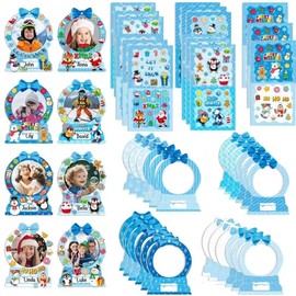 24 Sets DIY Paper Photo Frames-Snow Globe - Winter Bulletin Board Decorations DIY Photo Frames Fun Snow Globe DIY Snowman Snowflake Crafts Winter Christmas Classroom Toddlers Holiday Party Activities
