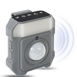 JMDHKK Smart Alarm, Multi-Function Security Device with Light-Sensing, Vibration, and Warning Light for Camping, Hotel Safety, and Personal Privacy Protection (Gray)