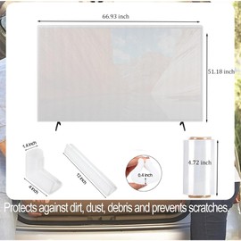 MZSPLENDIDY 2 Pack Foam Flat Screen TV Covers Fits up to 55''-75'' W TV Display Screen, TV Moving Cushioning Foam Set with 16 Pcs Moving F oam Corner Edge Protectors and 4 Fixing Straps