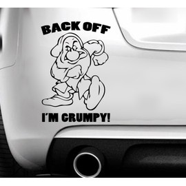 Back Off I'm Grumpy Funny Vinyl Sticker Car Laptop Boat
