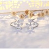 925 Silver Plated Clover Flower CZ Dangle Pull Through Threader