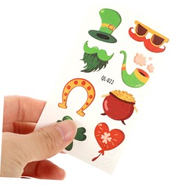 TOVINANNA Patrick's Day Decor 30 Sheets of Fake Shamrock Temporary Face Stickers for Parties