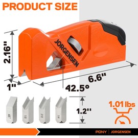JORGENSEN Chamfer Plane, Edge Corner Plane with 4 Cutter Heads, Storage Space