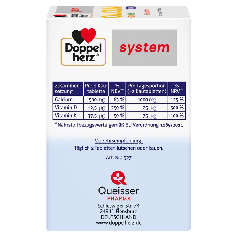 Doppelherz Calcium 1000 + D3 + K2 System - Calcium