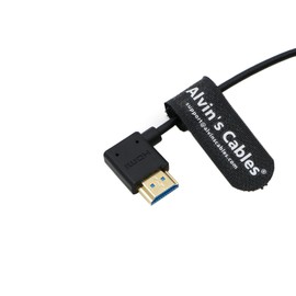 Alvin's Cables HDMI Cable 8K 2.1 High Speed for Atomos Ninja V Monitor Right to Left Angle HDMI Cable for Z Cam E2 for Sony FS5 | FS7| A7S3 Cameras 10" | 25cm