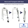 Foldable Lightweight Two Button Walker with 5” Wheels, Includes Ski