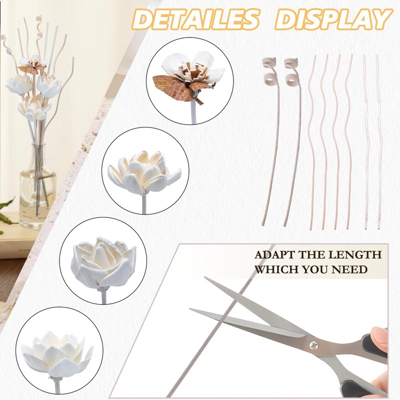 Oxmidud Flowers Reed Diffuser Sticks Set, Scent Diffuser Stick, Fake