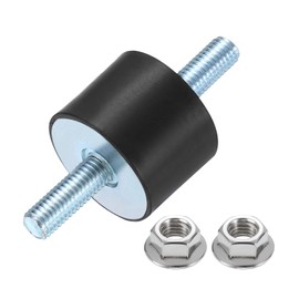 uxcell M10 x 25mm Rubber Mounts, 30 x 40mm Cylindrical Anti Vibration Isolator Studs Shock Absorber Double Studs with Nuts for Car Bobbin Generator Air Compressors