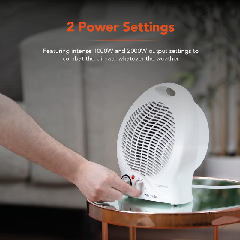 Warmlite Thermo Fan Heater with 2 Heat Settings and Overheat